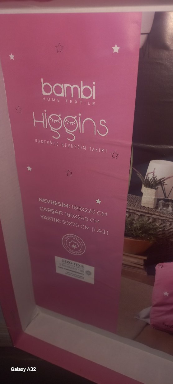 Pembe Baskılı Nevresim Takımı Gri Detaylı Bambi - Görsel 2