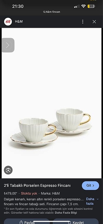 H&M Home espresso bardağı