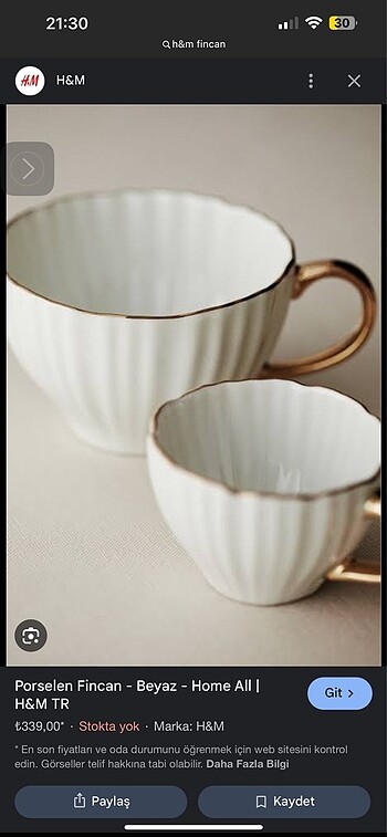 H&M Home H&M Home espresso bardağı