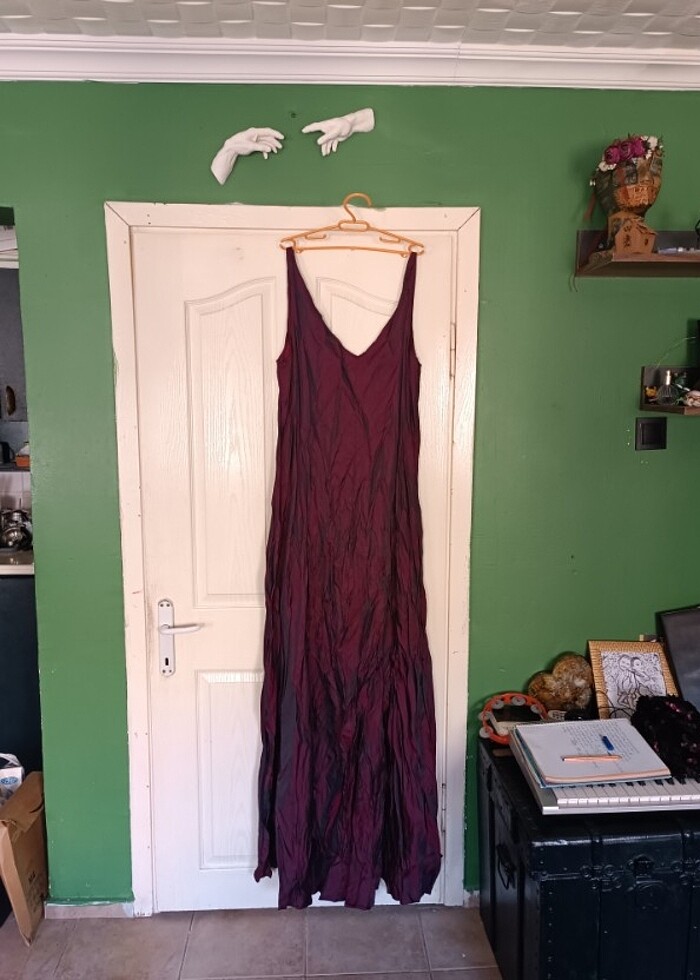 İki Parçalı Pul Payetli Bordo Abiye 44-46 bedene uyar - Görsel 5