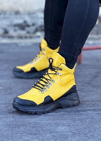 Sarı Kamuflaj Desenli Bağcıklı Erkek Outdoor Bot - Görsel 2