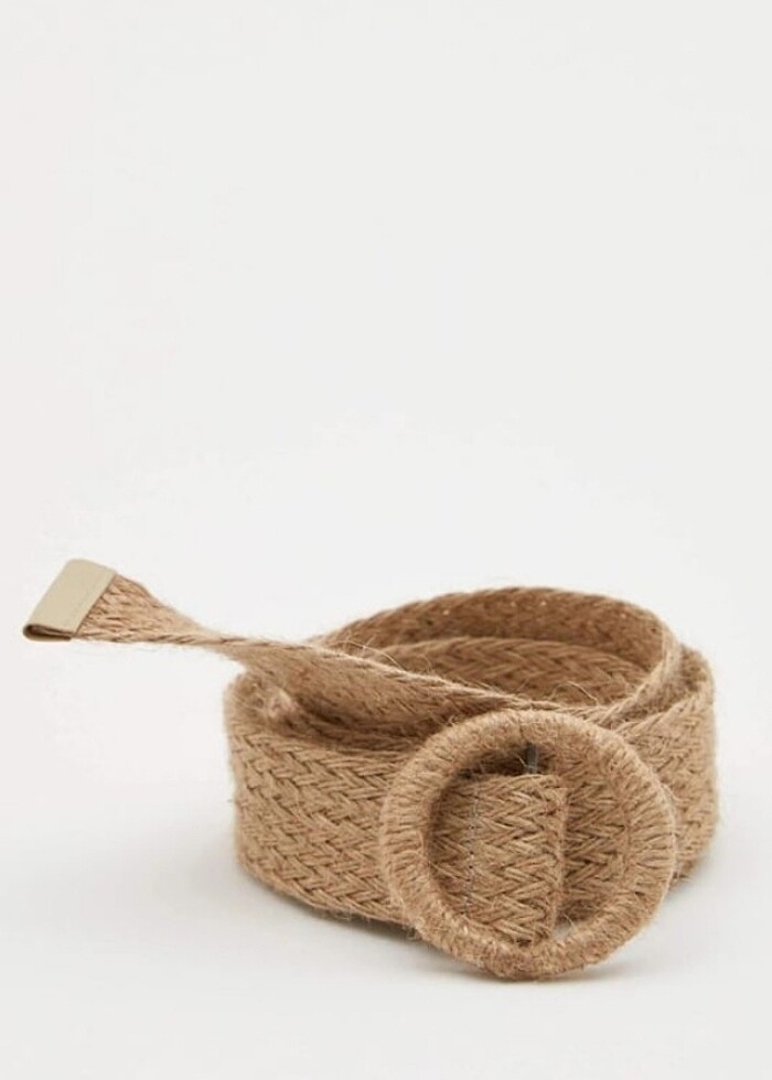 Turuncu Çiçekli Hasır Kemer Hediyeli Elbise - Görsel 2