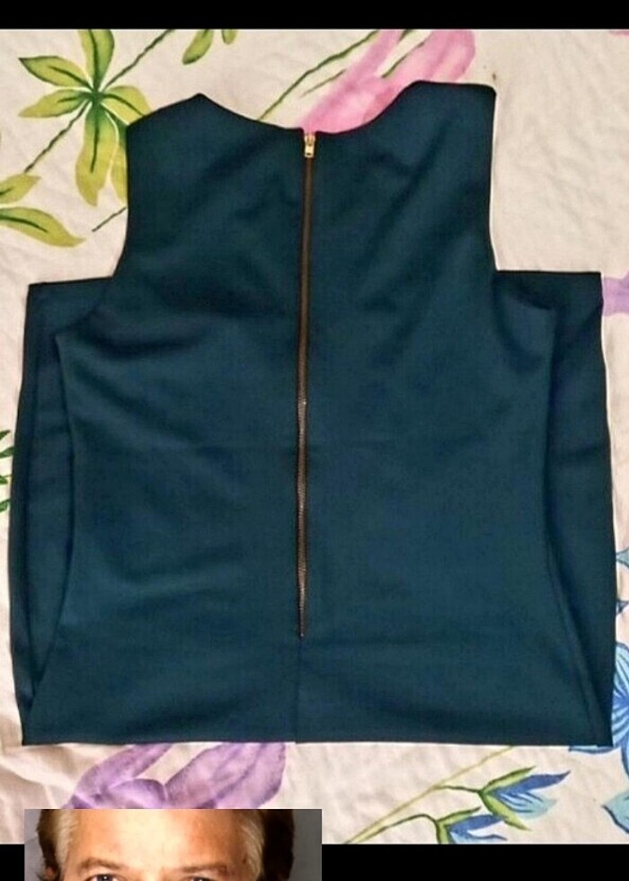 Zümrüt Yeşili Kafes yaka elbise - Görsel 3