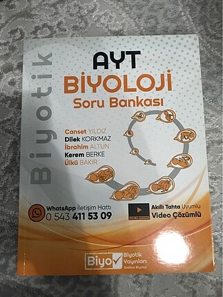 BİYOTİK YAYINLARI AYT BİYOLOJİ SORU BANKASI