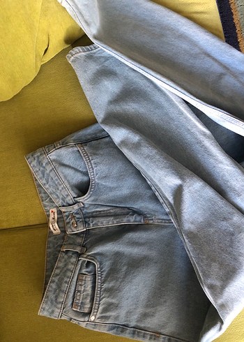 s Beden Mavi Kadın Denim kot mom jean