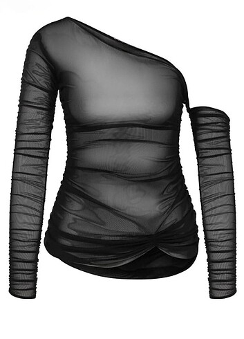 Transparan Tül Mini Elbise Pareo