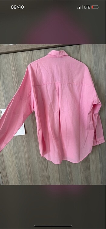 s Beden Pembe oversize gömlek