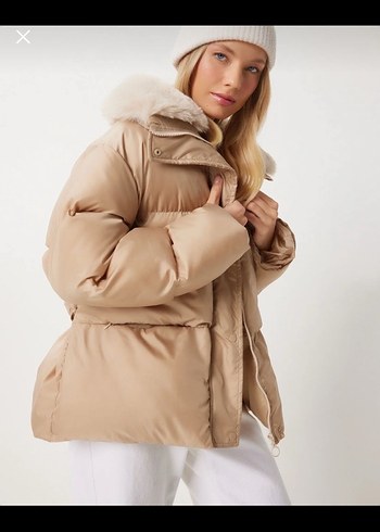 Bej  Kadın Kışlık Mont - Görsel 3