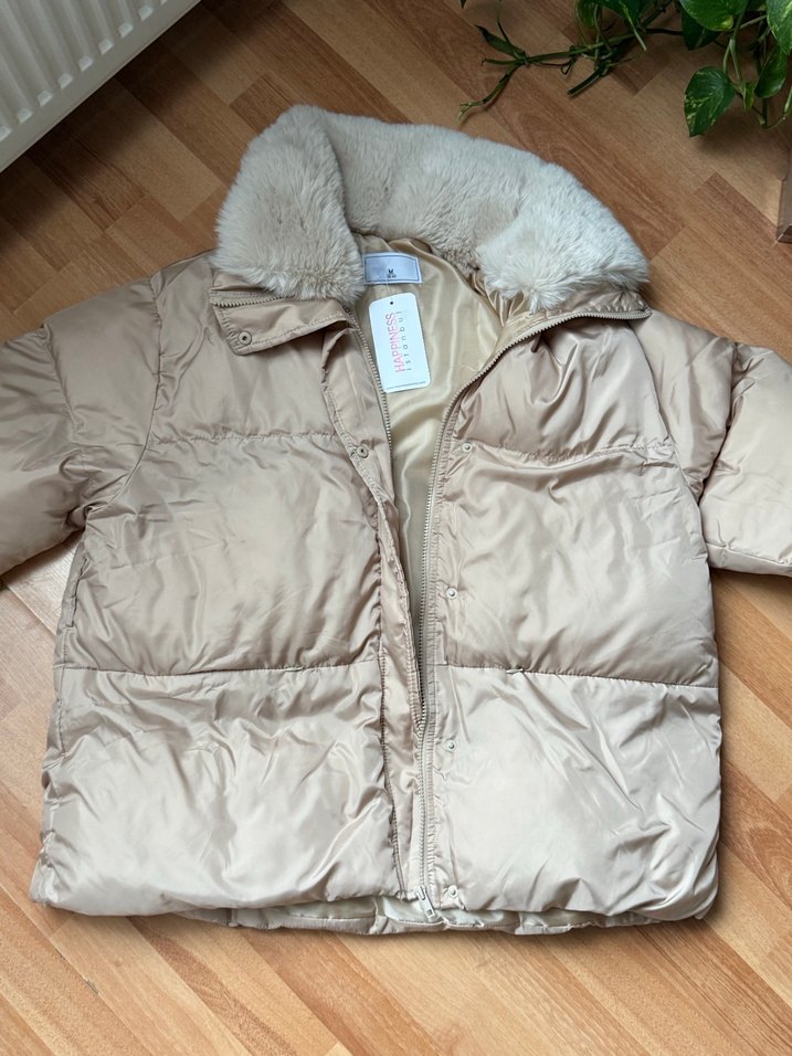 Bej  Kadın Kışlık Mont - Görsel 5