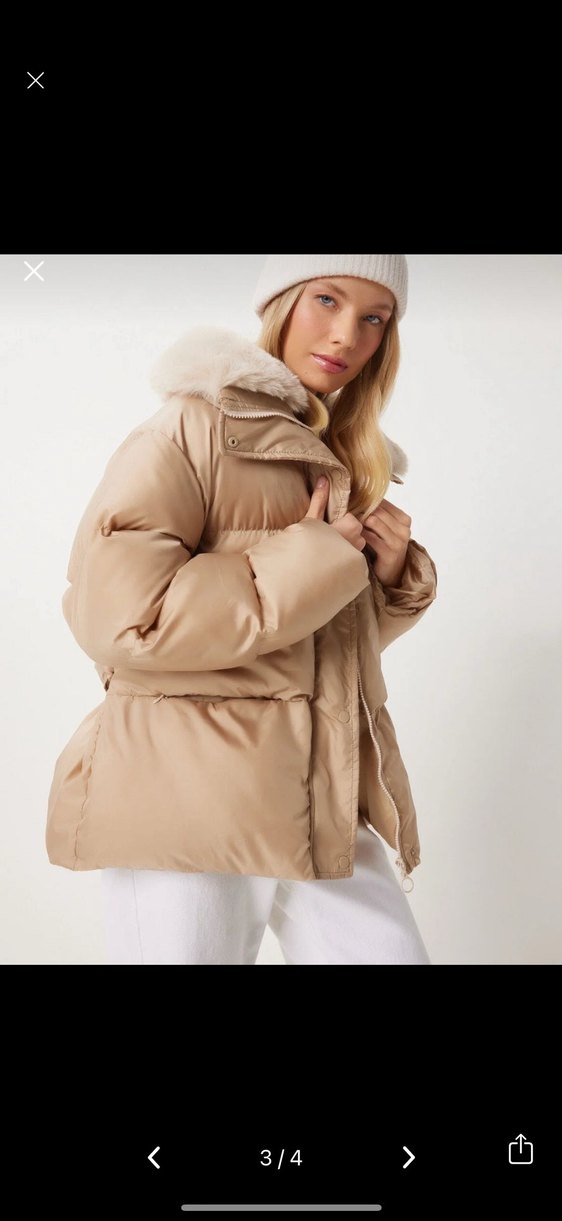 Bej  Kadın Kışlık Mont - Görsel 3