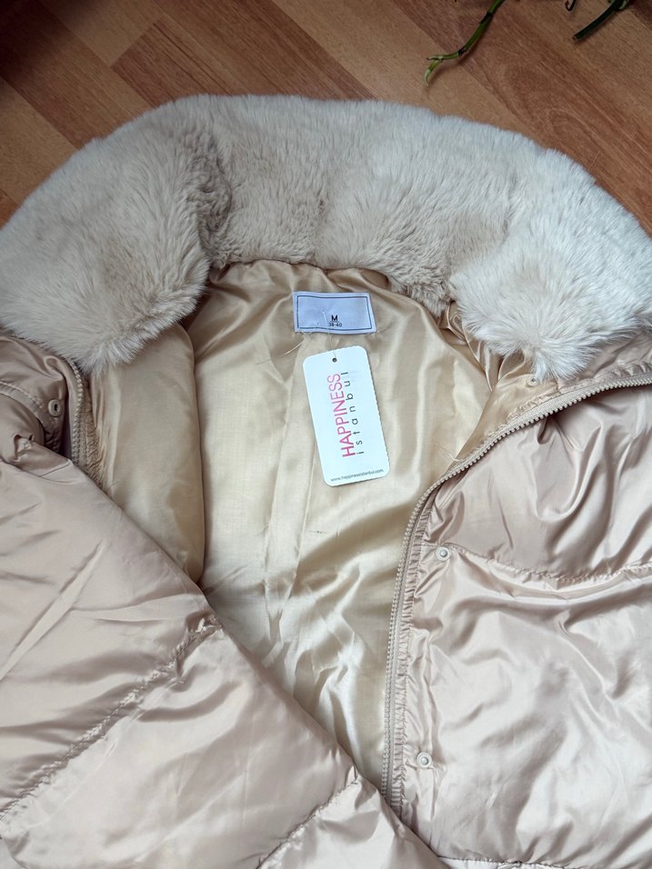 Bej  Kadın Kışlık Mont - Görsel 4