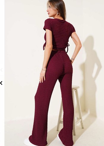 Bordo Triko Bol Paça ikili takım - Görsel 3