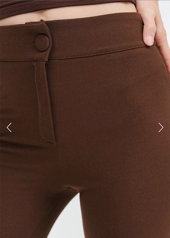 Kadın Kahverengi Regular Fit Kumaş Pantolon - Görsel 5