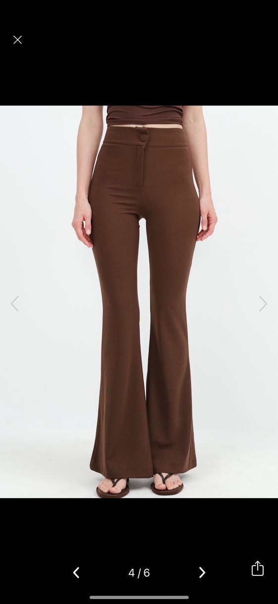Kadın Kahverengi Regular Fit Kumaş Pantolon - Görsel 4