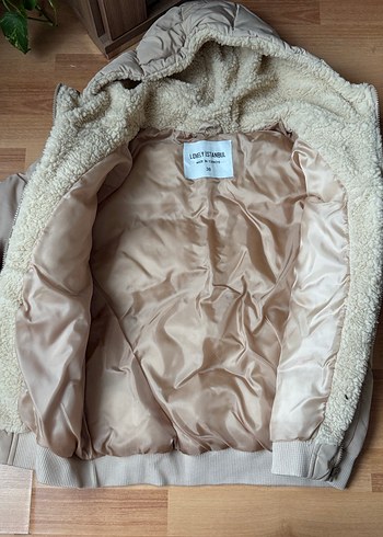 Kürklü Bej Kadın Kışlık Mont - Görsel 5