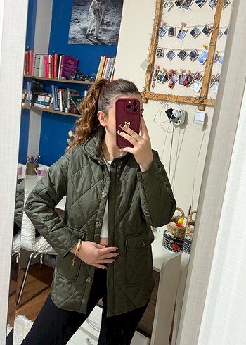 Düğmeli Haki Kadın kopitone Ceket - Görsel 6