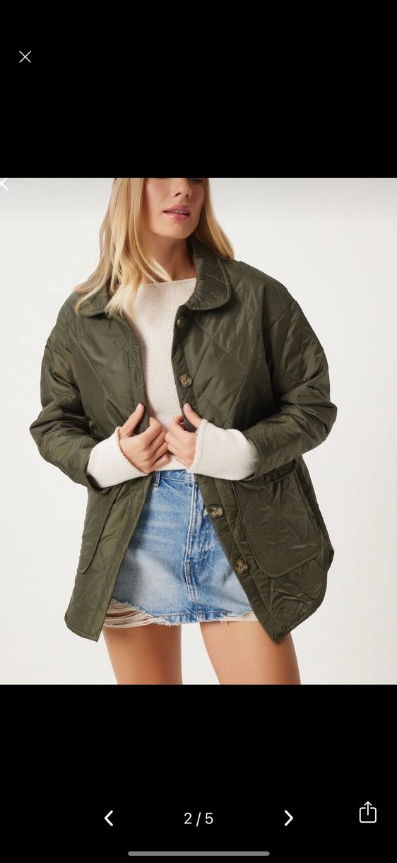 Düğmeli Haki Kadın kopitone Ceket - Görsel 2