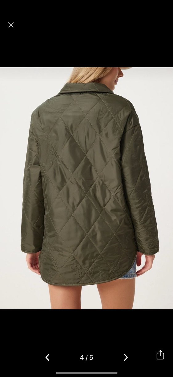 Düğmeli Haki Kadın kopitone Ceket - Görsel 4