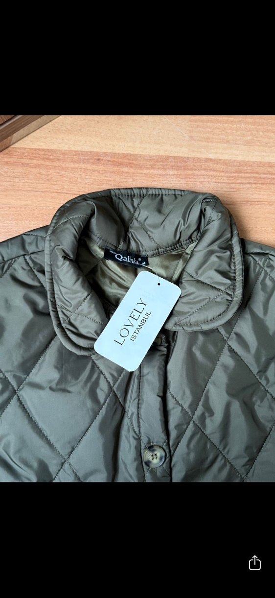 Kadın Haki Düğmeli kapitone ceket - Görsel 4