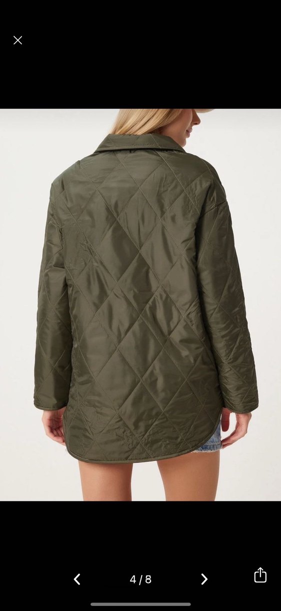 Kadın Haki Düğmeli kapitone ceket - Görsel 2