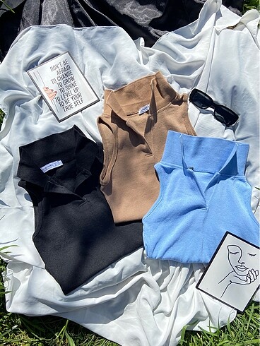 Polo yaka basic bluz