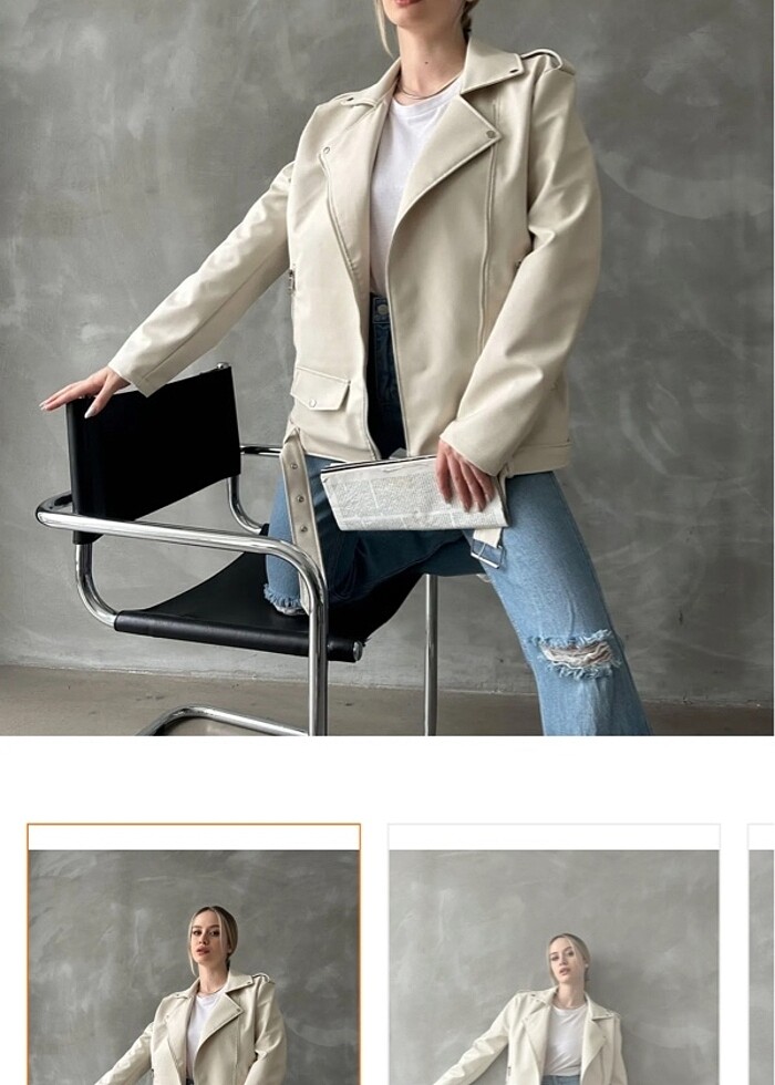 Uzun deri ceket - Görsel 3