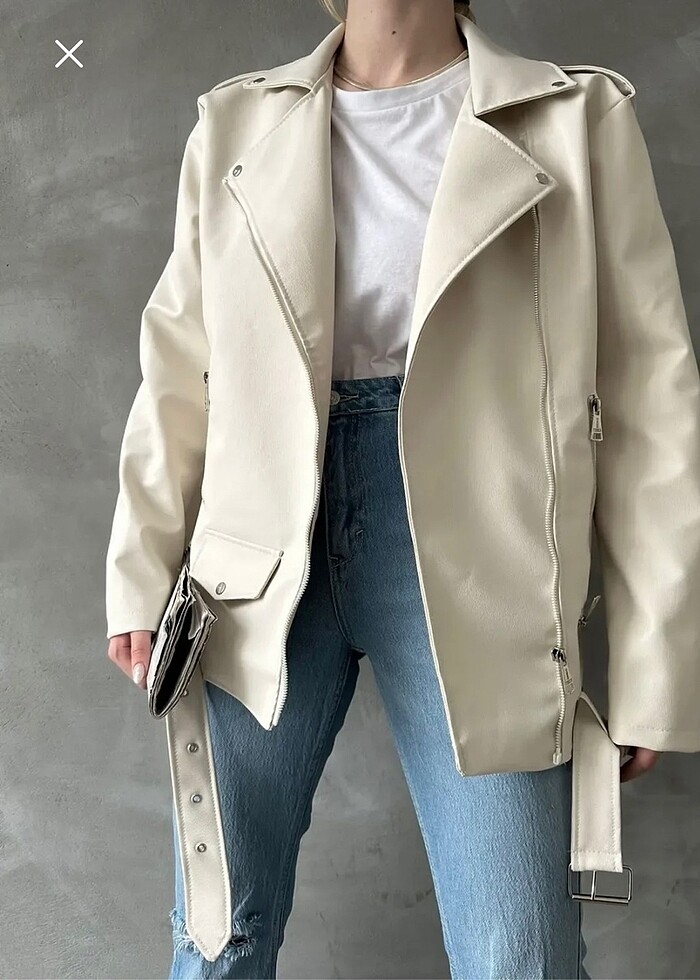 Uzun deri ceket - Görsel 2