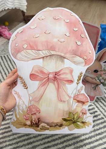 Pembe Tavşan ve Mantar Figürleri - Görsel 2