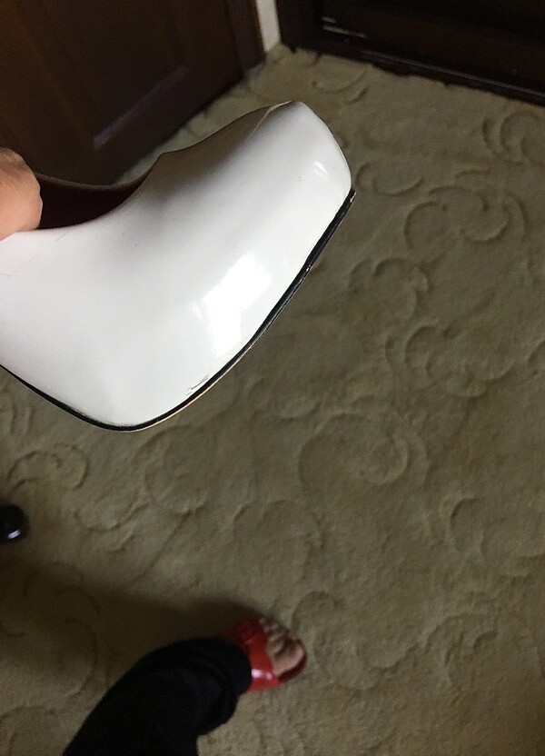 Gizli platform yüksek topuk beyaz şık - Görsel 2