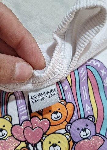 6 Yaş Beden beyaz Renk Kız Çocuk Beyaz Pamuklu Sweatshirt