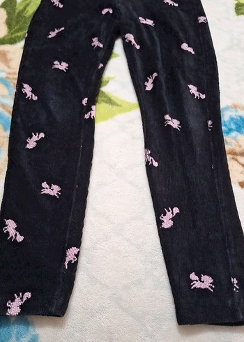 LC Waikiki Kız Çocuk Siyah Pembe Tüylü Salaş Tayt