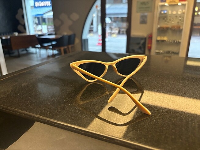  Beden camel Renk Cat Eye Gözlük Bej