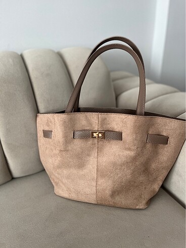 Zara Nubuk büyük boy uzun askılı çanta
