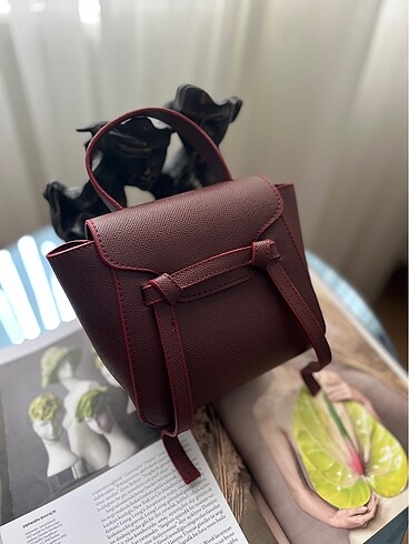 Zara Bordo mini uzun askılı kadın çanta