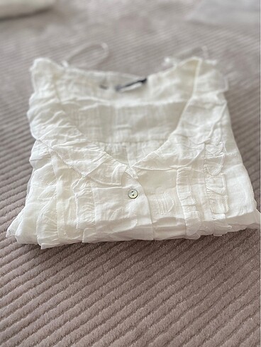 Zara fırfırlı şifon gömlek bluz