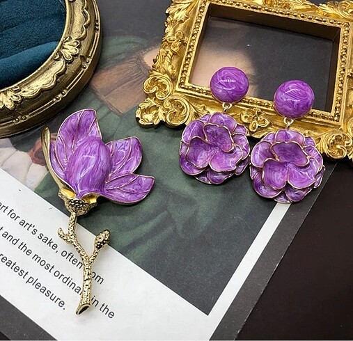 Chanel Vip jewellry Avrupa mizaç bahar çiçeği lila küpe