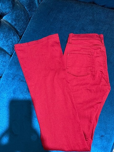 Koyu kırmızı Çan paça pantolon