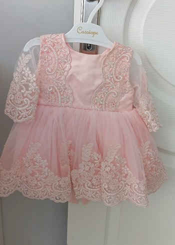 Pembe Dantel Detaylı Kız Çocuk Elbisesi - Görsel 5