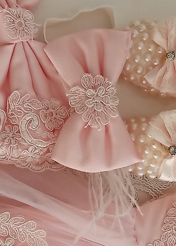 Pembe Dantel Detaylı Kız Çocuk Elbisesi - Görsel 3