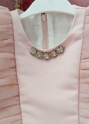 Pembe Fırfırlı Kız Çocuk Abiye - Görsel 4