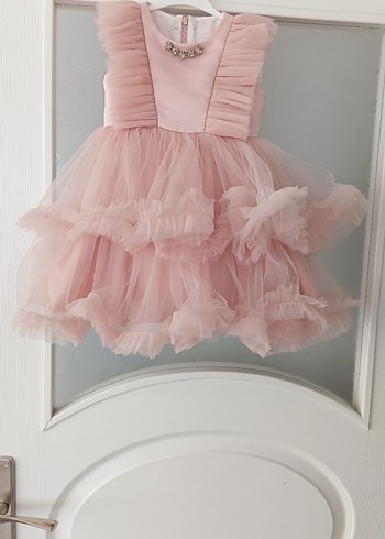 Pembe Fırfırlı Kız Çocuk Abiye - Görsel 2