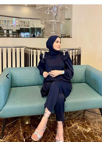 Lacivert Uzun Kollu Kadın Takım - Görsel 2