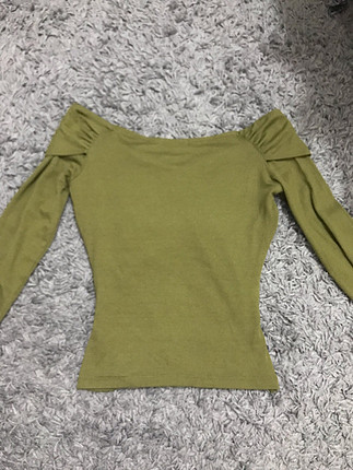 Bershka zeytin yeşili mini triko 