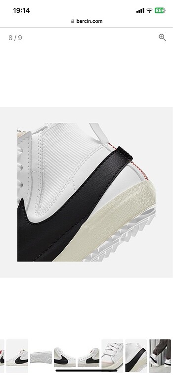 40 Beden beyaz Renk Nike Blazer Mid '77 Jumbo Swoosh Erkek Spor Ayakkabı