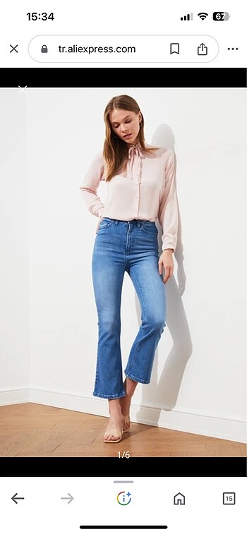 Trendyol crop flare jean