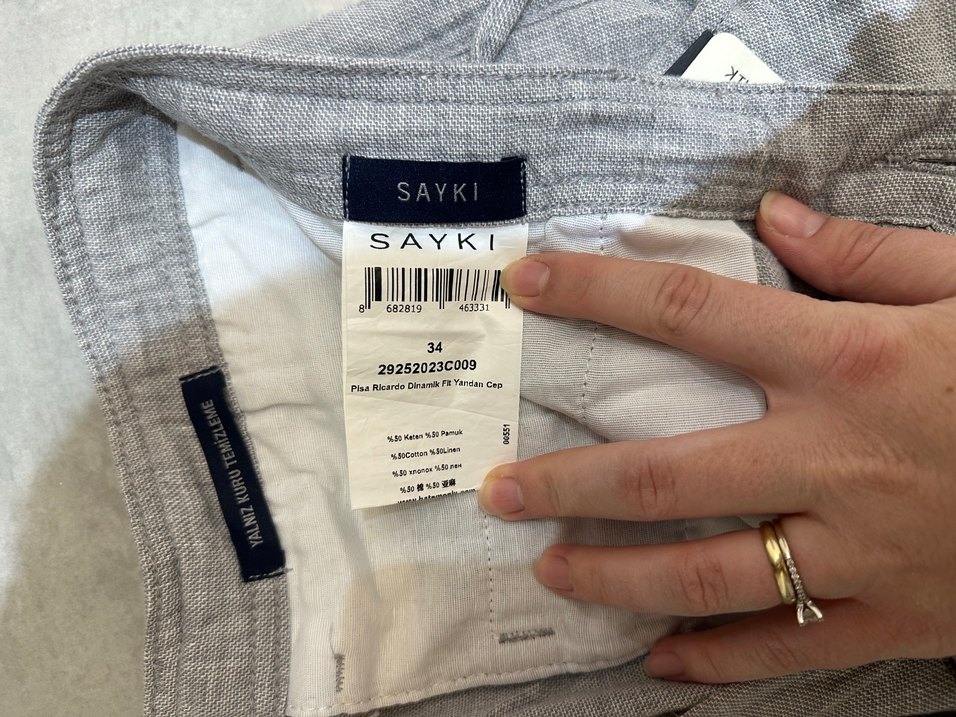 Hatemoğlu Gri Keten Erkek Rahat Kesim Pantolon - Görsel 4