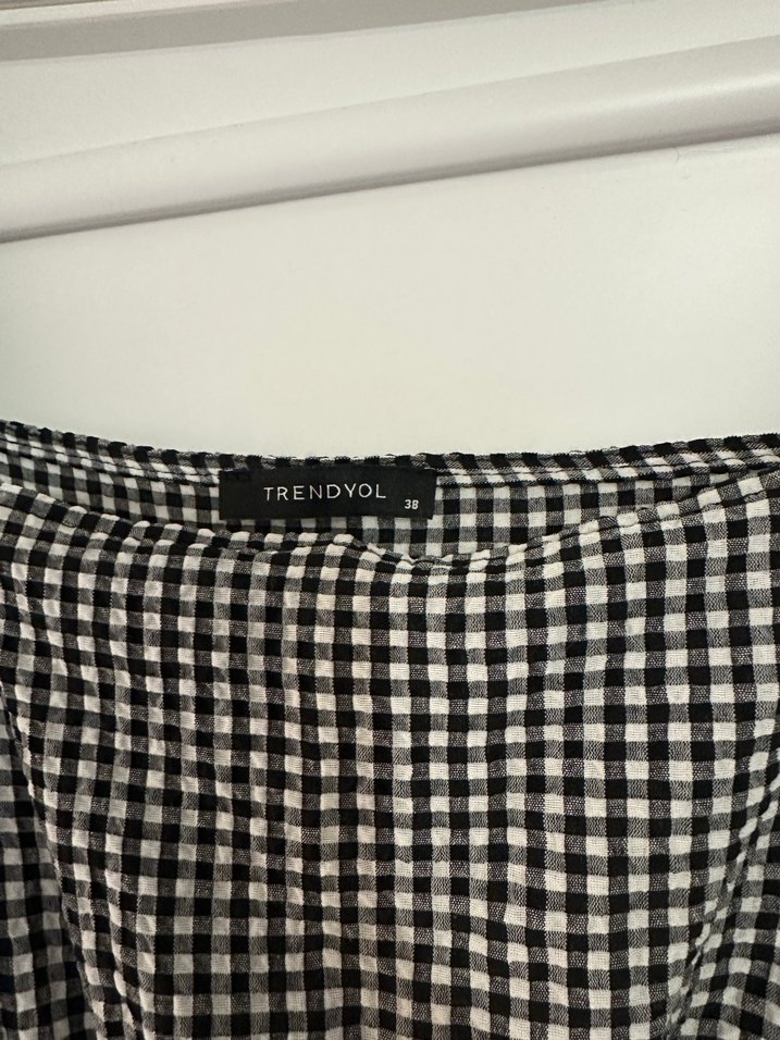 Milla Siyah Beyaz Kareli Mini Elbise - Görsel 3