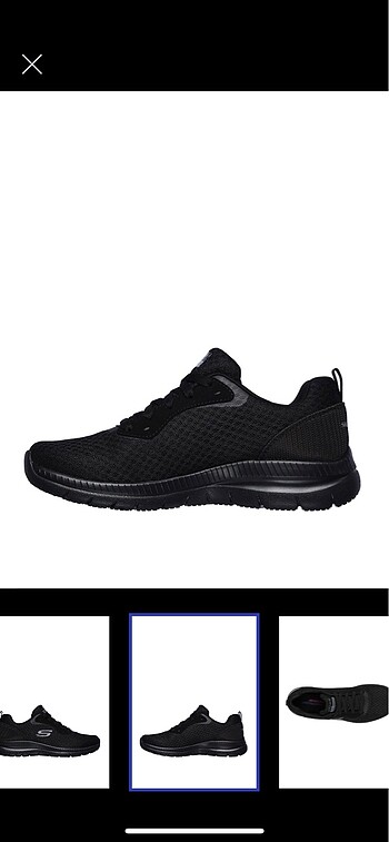 37 Beden Skechers siyah spor ayakkabı