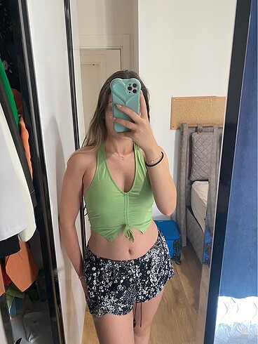 xs Beden yeşil Renk H&M yeşil crop