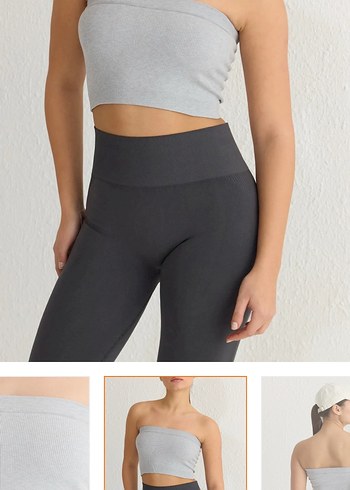 Trendyol & Milla Gri Straplez Mini Üst